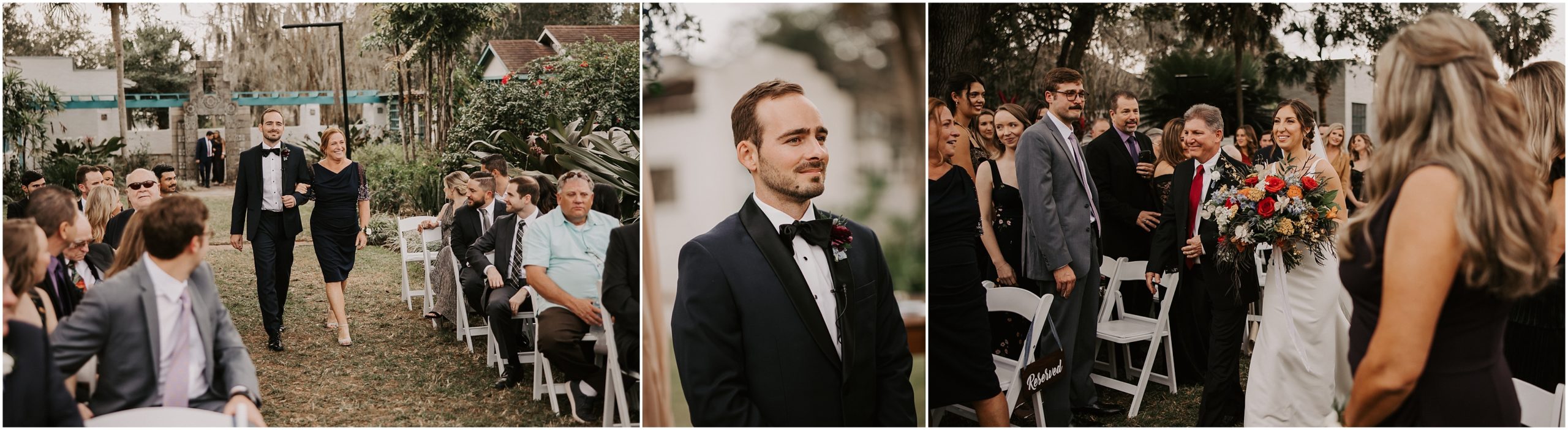 Charles' face filled with joy as Alyssa walked down the aisle