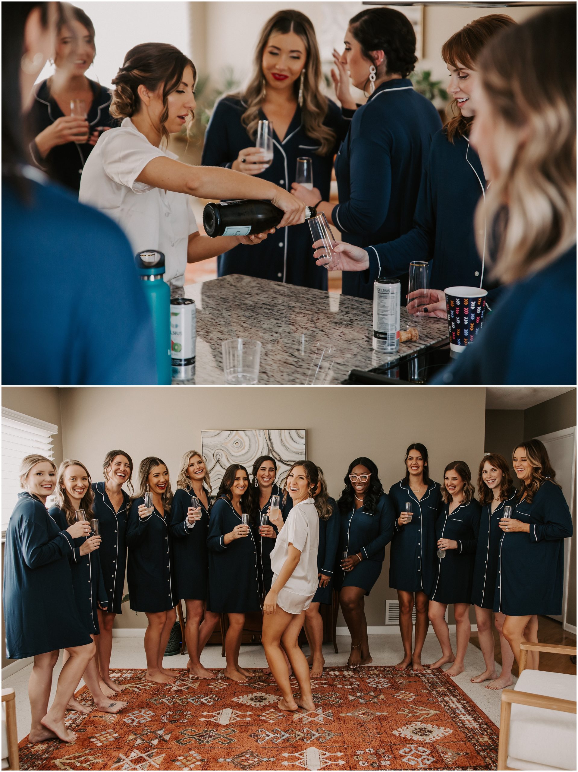 Alyssa and her Girls getting ready for the stylish wedding